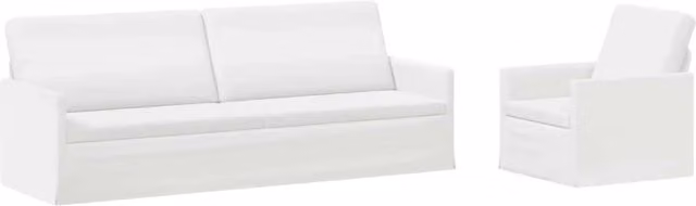 Set di 2 divani moderni vidaXL in tessuto bianco per soggiorno
