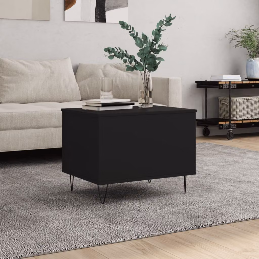 vidaXL Tavolino da Salotto Moderno Nero con Meccanismo di Sollevamento L: 60 cm, P: 44,5 cm, H: 45 cm