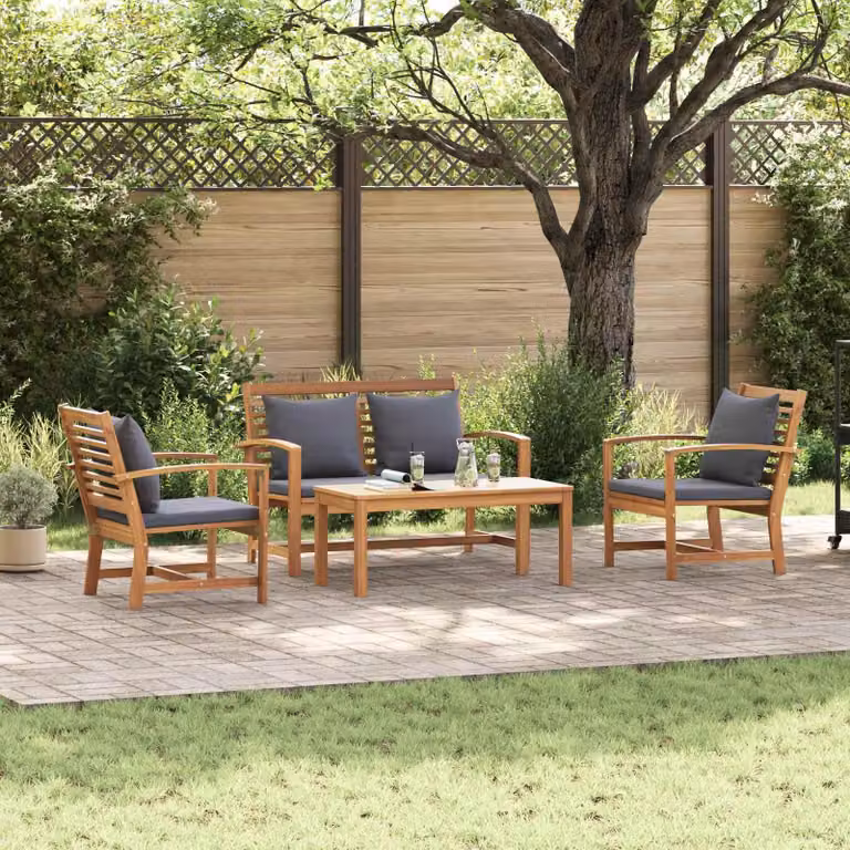 Maison Exclusive - Set di divani da giardino, 4 pezzi, in legno di teak massello naturale