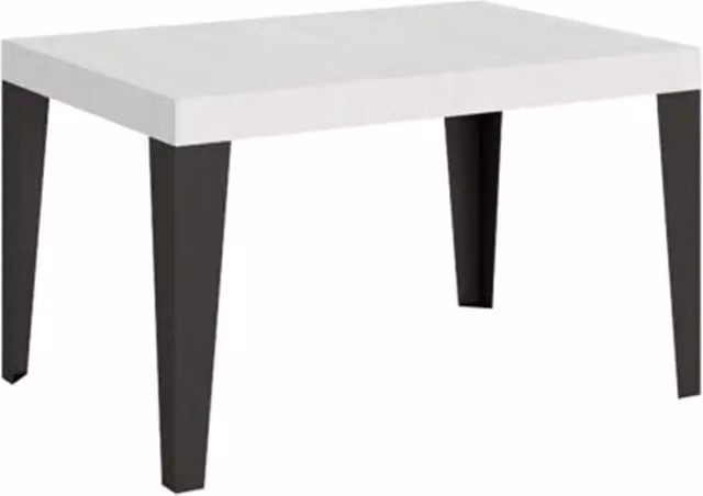 Tavolo allungabile 130/234x90 cm Flame colore bianco frassino gambe antracite