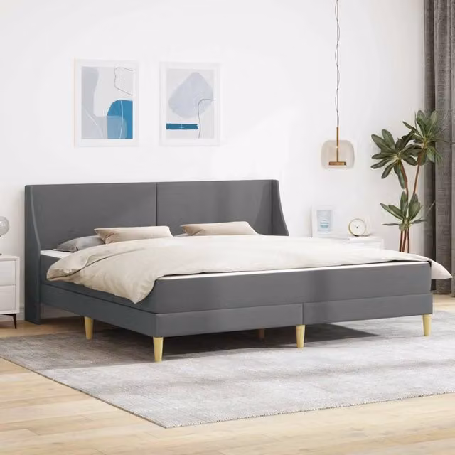 Struttura letto con materasso Grigio scuro 200 x 200 cm 3414755