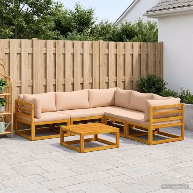Set di divani 6 pz Naturale Legno di Acacia Massello 3417288