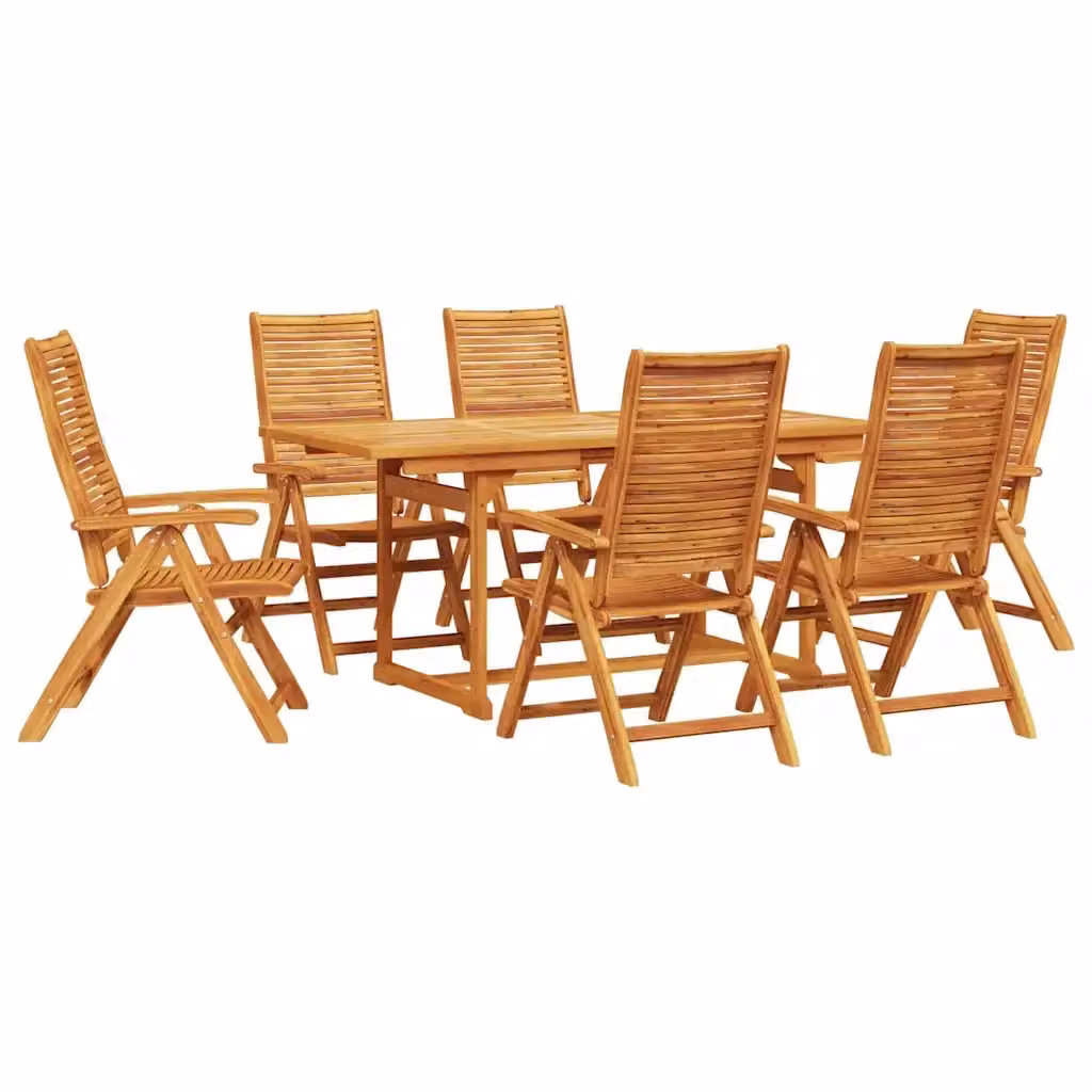 Set da pranzo per giardino vidaXL in legno di acacia marrone, 7 pezzi – 2