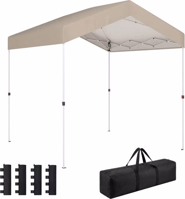 Gazebo pieghevole Xylo beige con protezione UPF50+ e borsa inclusa L/P: 2,4 x 2,4 m
