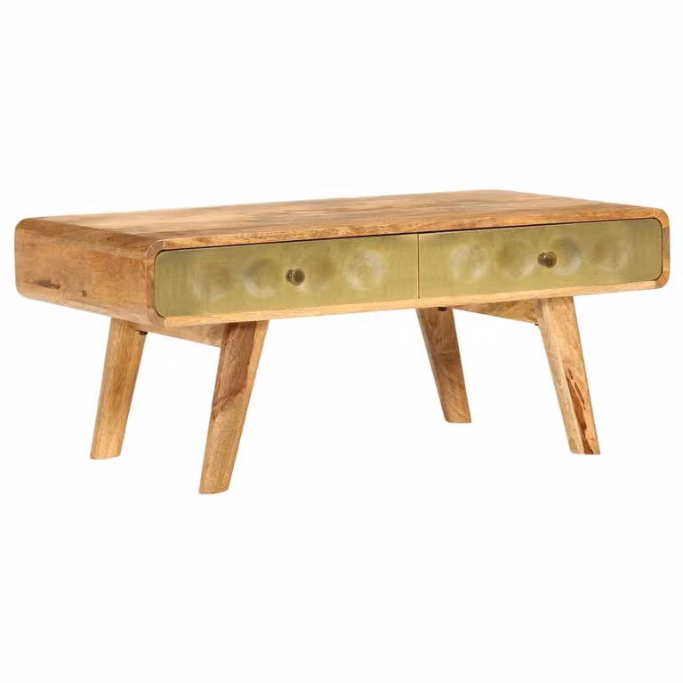 vidaXL Tavolino in legno massiccio di mango 90x50x40 cm