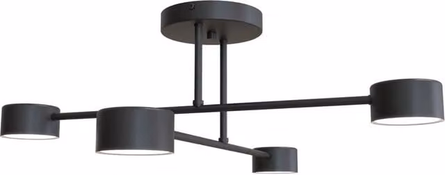 Plafoniera Moderna Ninmah Luceart-Classic con 4 Luci in Metallo Nera – 1