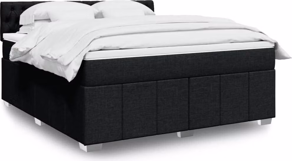 Maison Exclusive - Giroletto a Molle con Materasso Nero 180x200 cm in Tessuto