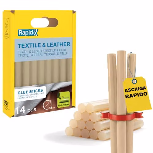 Rapid Colla in Stick per Tessuti e Pelle 14 Stick 125 g Colore Giallo
