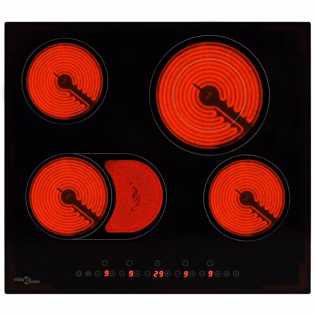 Piano Cottura Elettrico in Vetroceramica vidaXL Nero con 4 Zone di Cottura e Comandi Touch – 2