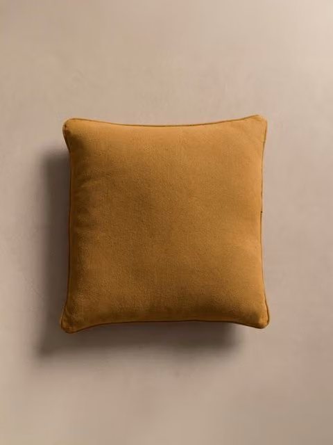 Cuscino quadrato Bloq Kenay Home color tabacco in cotone con rivestimento lavabile L 45 x P 45 x H 45 cm