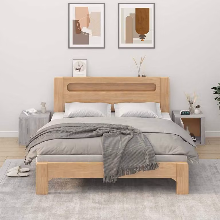 Set di 2 comodini moderni vidaXL in legno e MDF colore grigio L: 50 cm, P: 39 cm, H: 47 cm