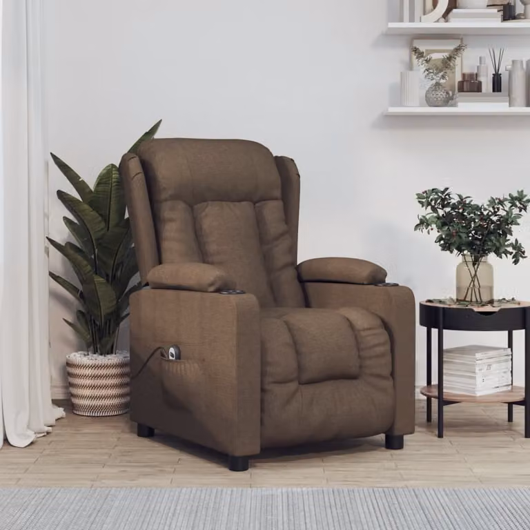 Maison Exclusive - Poltrona relax elettrica marrone tessuto