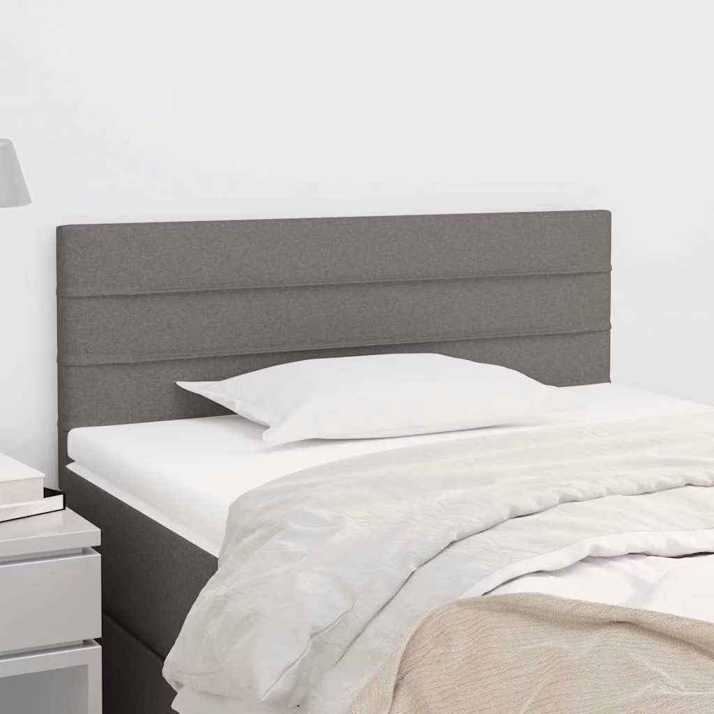 Testiera per letto imbottita vidaXL in tessuto grigio scuro L: 100 cm, P: 5 cm, H: 78-88 cm