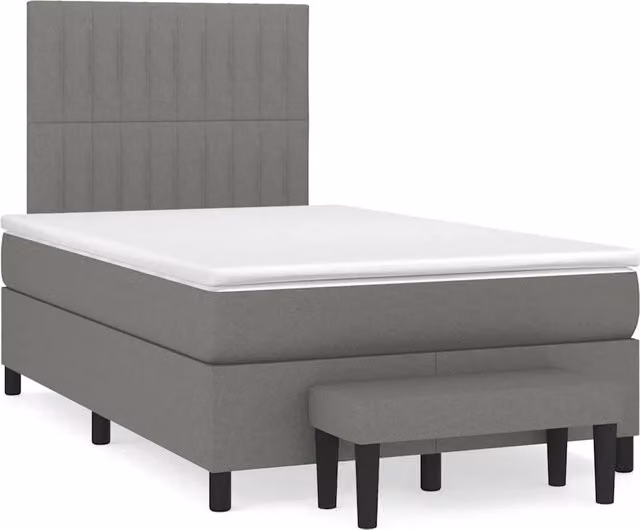 Letto Ibrido con Giroletto a Molle e Materasso vidaXL in Grigio e Bianco L/P/H: 120 x 200 x 193 cm