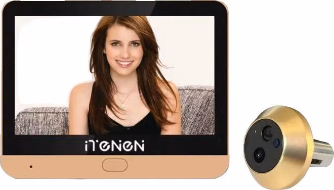 Videocamera per porte, LCD da 4,3 pollici, rilevamento del movimento, oro (Alexa)