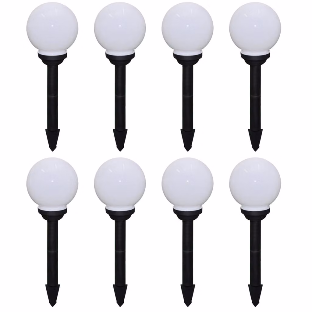 The Living Store Luci da sentiero 8 pz. LED 15 cm con picchetto a terra