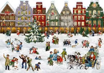 Calendario dell'Avvento da parete A3 - Strada di Natale
