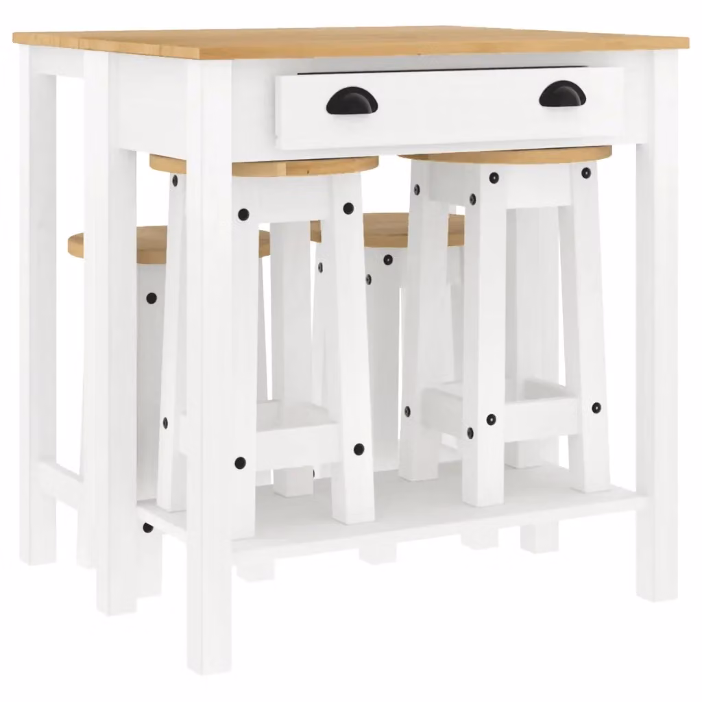Tavolo rotondo pieghevole in legno di pino bianco vidaXL L: 110 cm, P: 84 cm, H: 75 cm – 2