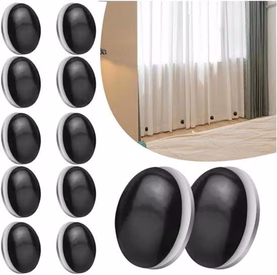 Porta-tende per doccia - Accessori con chiusura in pelle per tende da bagno e rivestimenti interni (nero)