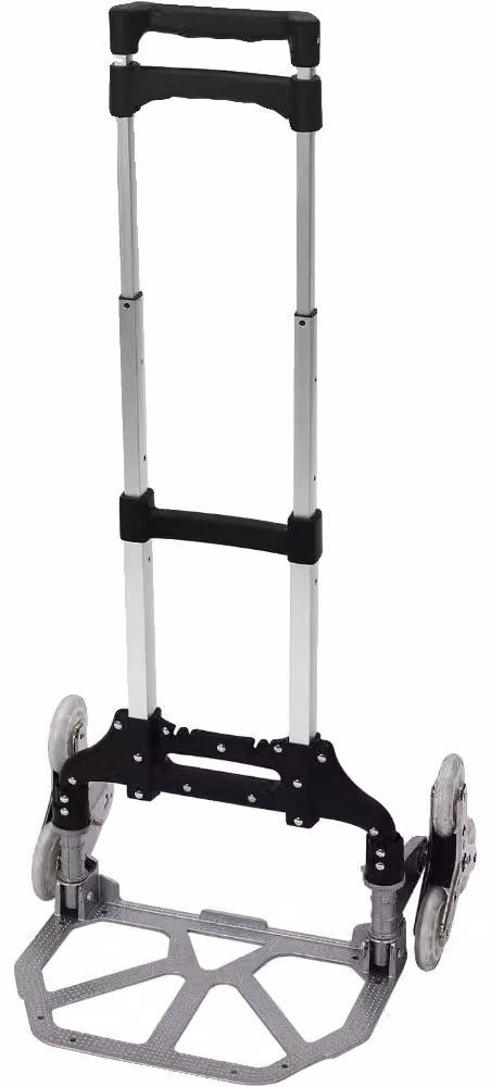 Carrello a mano, design a sei ruote, funzione pieghevole compatta, colore nero