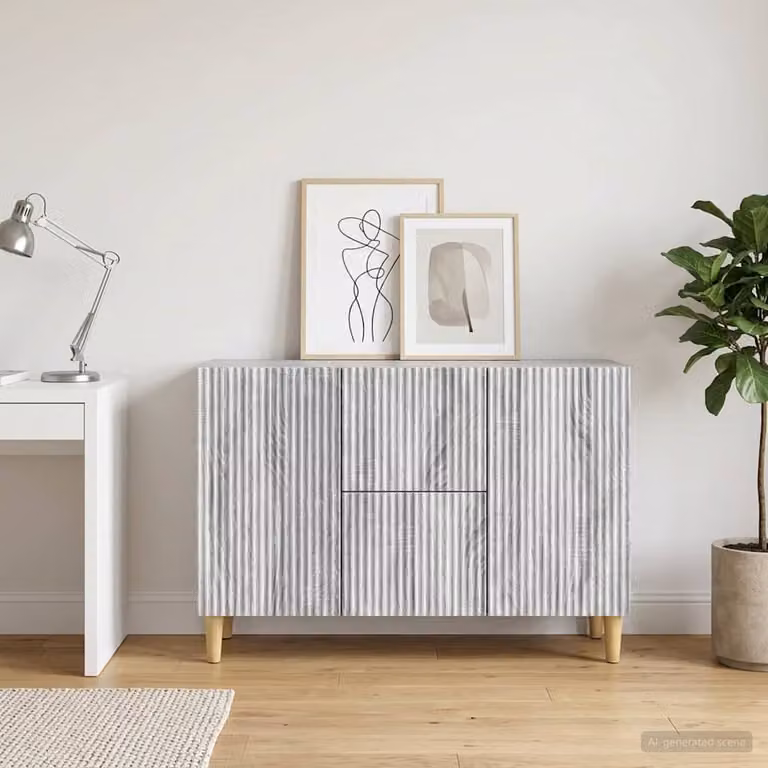 Credenza moderna vidaXL in legno ingegnerizzato grigio Sonoma, L 89 x P 34,5 x H 60 cm