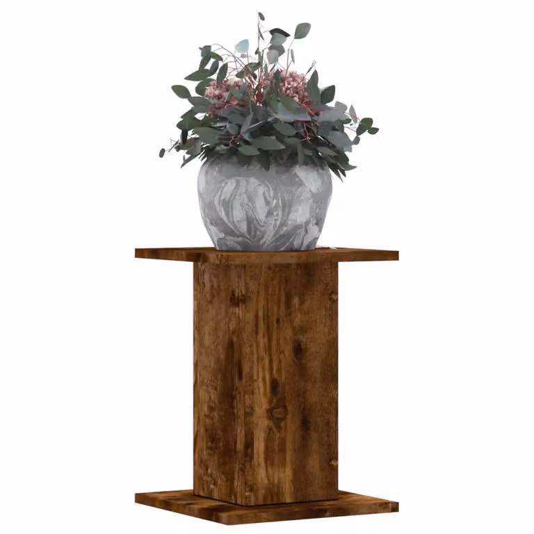 Set di 2 supporti per piante vidaXL in truciolato color rovere fumo, L/P/H: 30 x 30 x 40 cm
