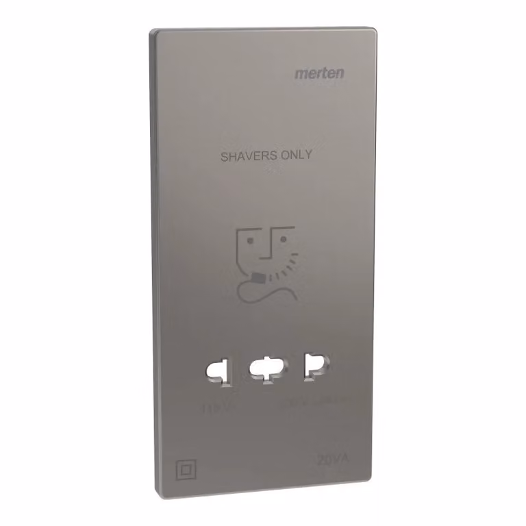 Piastra centrale Merten per presa da barba, nichel metallizzato, sistema Design MEG2109-3450