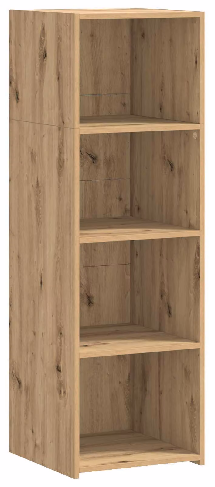 Mobile contenitore alto in legno impiallacciato effetto quercia, dimensioni 40 x 41 x 124 cm