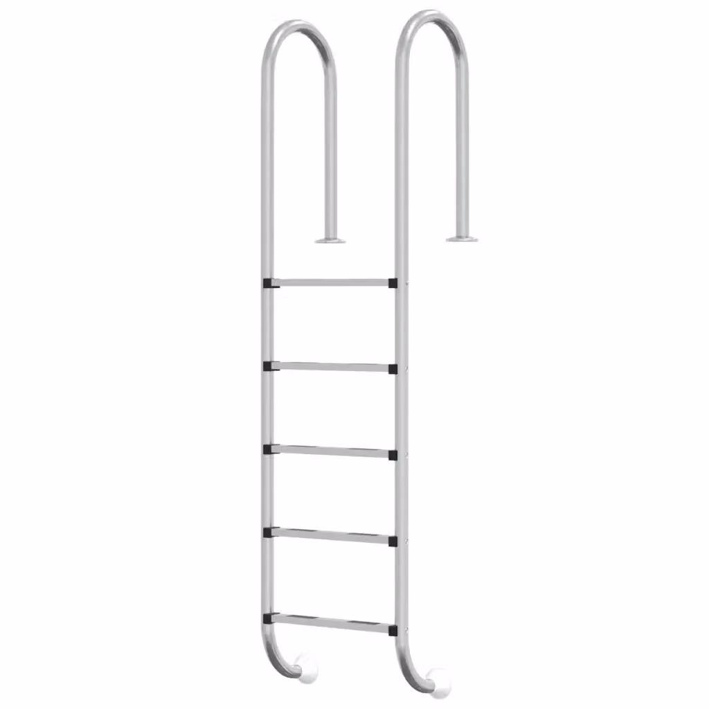 vidaXL Scala per Piscina in Acciaio Inox 304 Color Argento, L/P/H: 54 x 38 x 211 cm – 2
