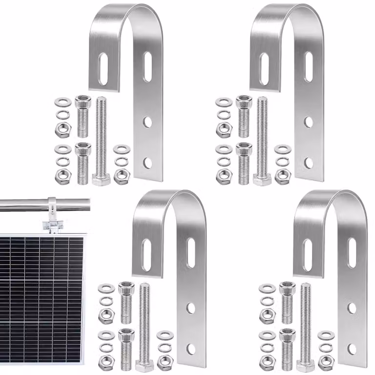 Supporto per centralina fotovoltaica da balcone, 4 ganci universali per moduli fotovoltaici