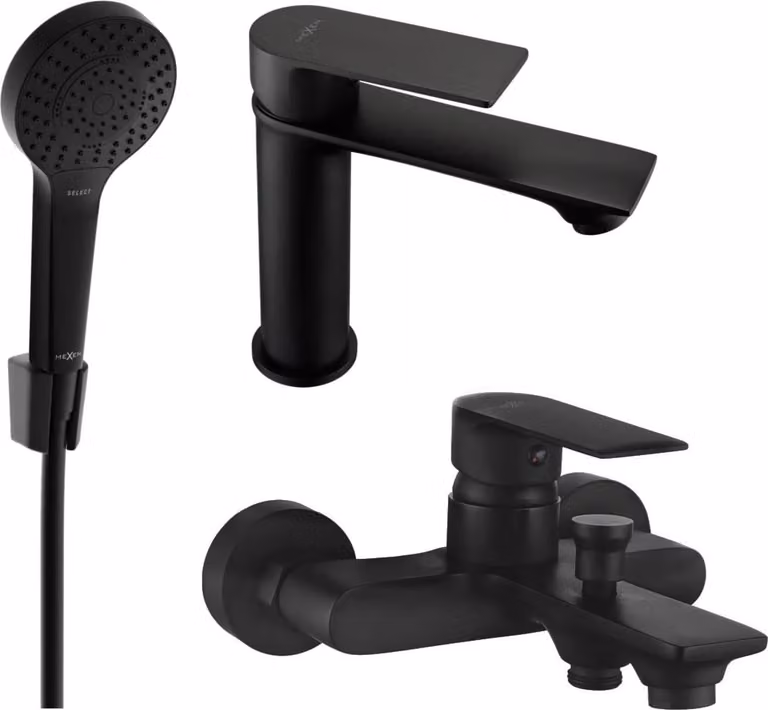 Mexen Royo R05 set da vasca, nero - 72203R05-70
