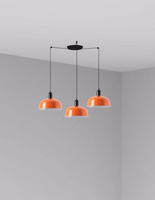 TATAWIN M metallo 3L Lampada a sospensione arancione rossastro