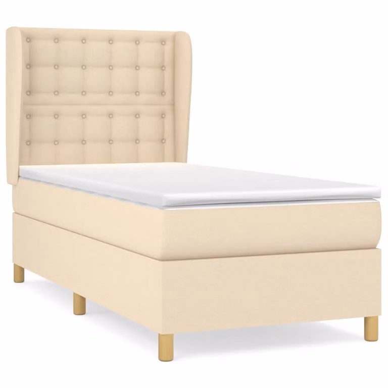 Giroletto a Molle con Materasso Crema 80x200 cm inTessuto
