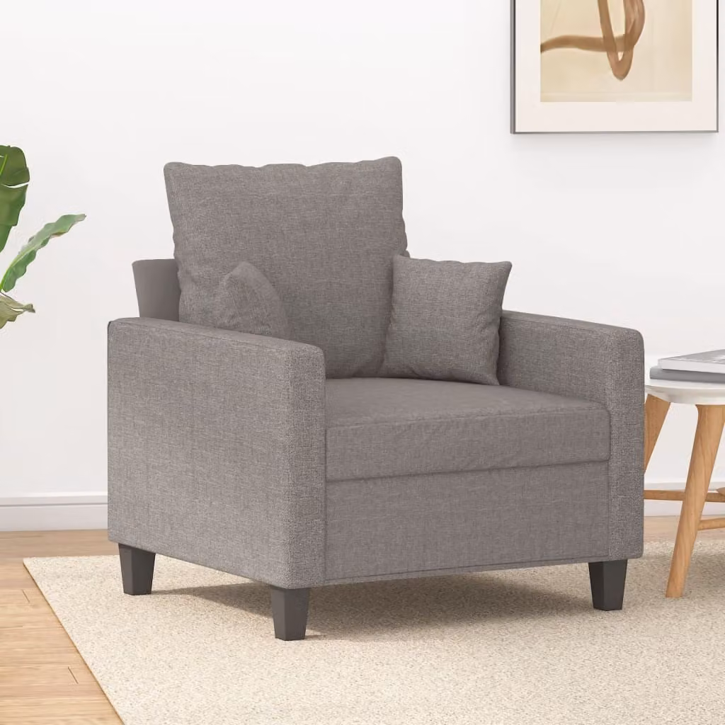 Maison Exclusive - Poltrona color tortora, 60 cm, rivestita in tessuto