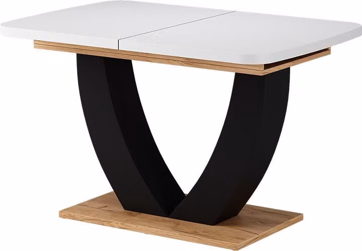 Tavolo da pranzo allungabile Vicco Fenaro Bianco/Rovere dorato 120-160 x 80 cm Allungabile, Model 58036