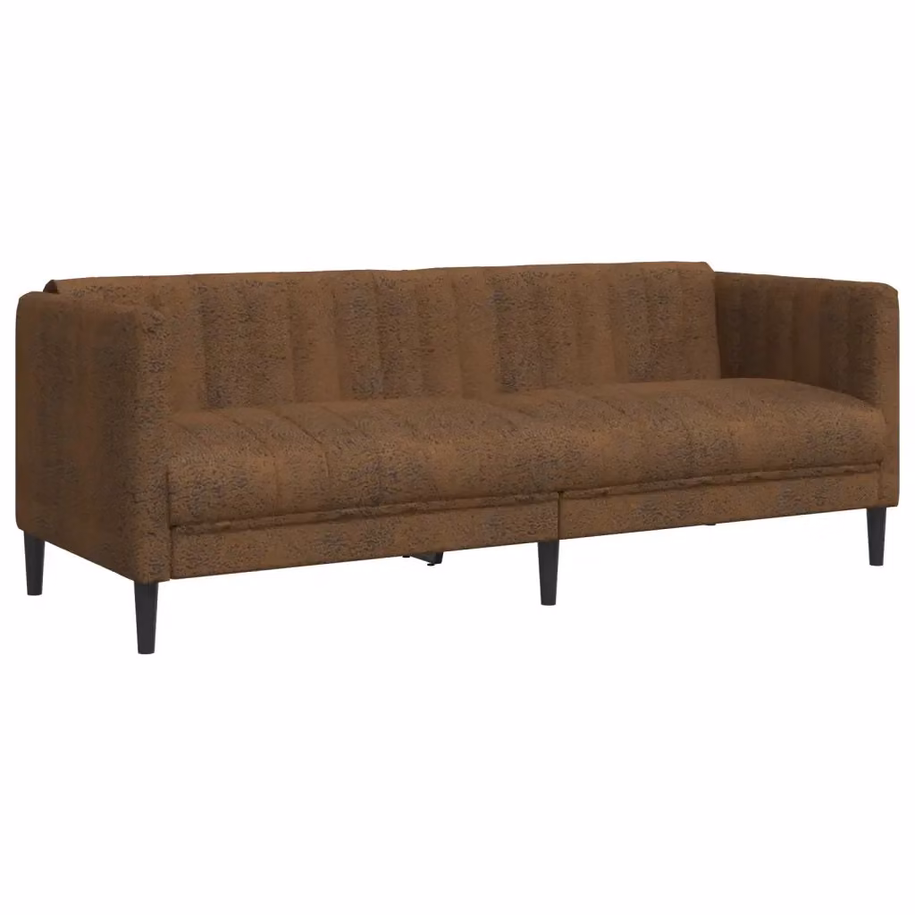Divano letto moderno vidaXL in similpelle marrone con funzione notte per soggiorno L: 193 cm, P: 76,5 cm, H: 74,5 cm – 2