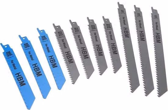 10 lame di taglio per legno e metallo, set per seghe alternative