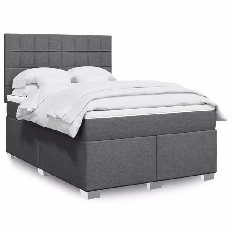 vidaXL Letto Ibrido con Materasso Grigio e Bianco L/P/H: 140 x 190 cm
