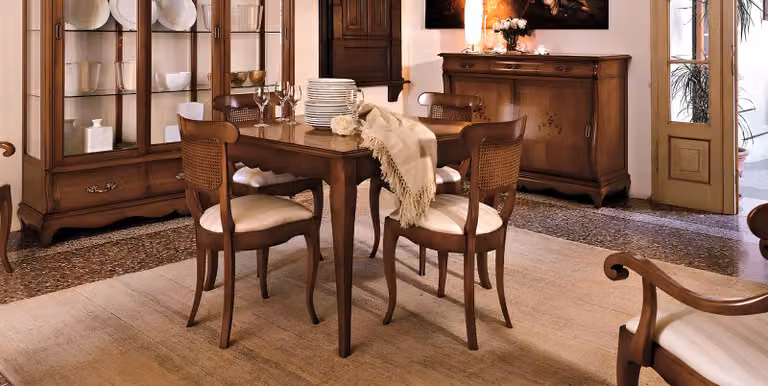 Designer Stühle Lehn 4x Holz Barock Stuhl Set Klassische Sitz Polster Garnitur