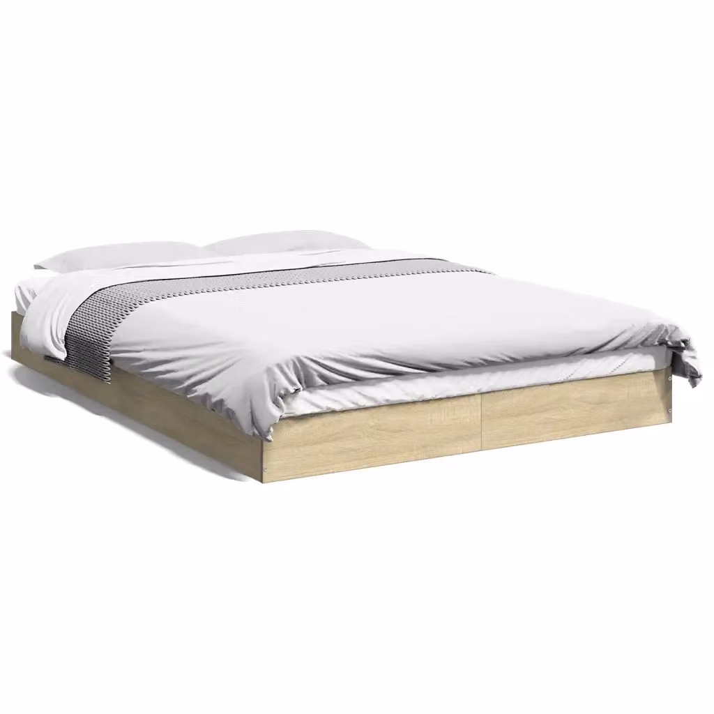 Struttura Letto Design Mania in Rovere Sonoma con Doghe in Legno, L/P: 140 x 200 cm – 2
