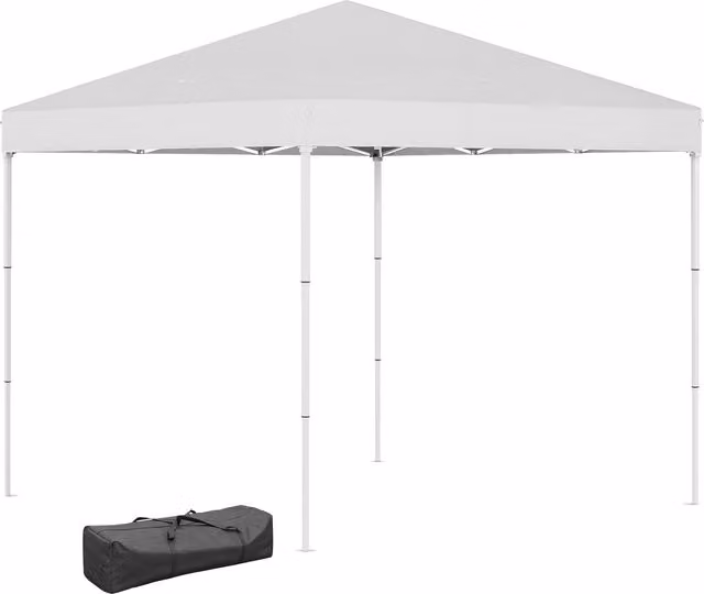 Gazebo pieghevole Outsunny in acciaio e tessuto Oxford bianco, L/P: 245 x 245 cm