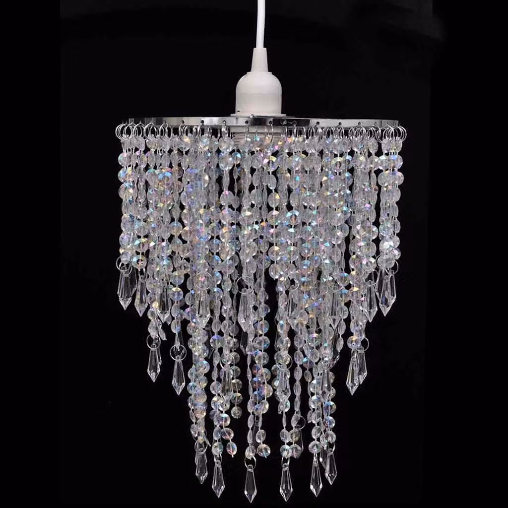 Lampadario Sospeso vidaXL in Metallo e Cristallo Trasparente, L: 22,5 cm, H: 30,5 cm