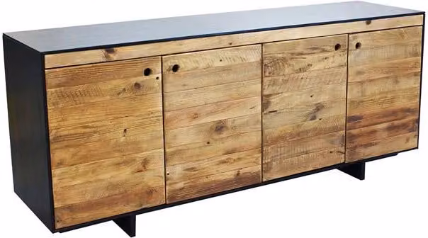 MOBILE ELDRED REALIZZATO IN LEGNO E ACCIAIO ANTRACITE 180 X 48 X H76 CM