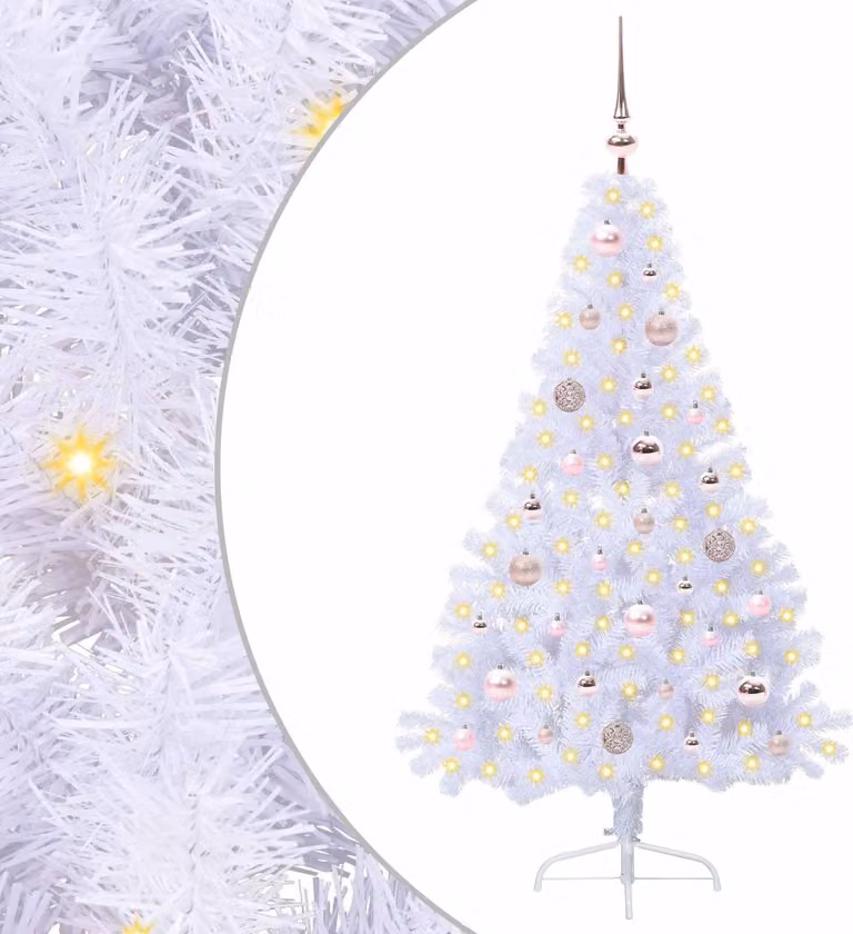Albero di Natale artificiale Bianco 150 cm PVC e Acciaio