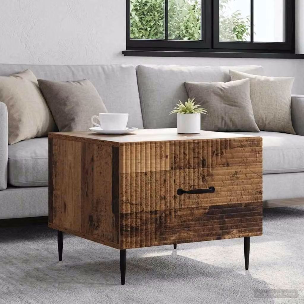 Maison Exclusive - Tavolino con cassetti in legno di recupero 49 x 50 x 40 cm, materiale a base di legno