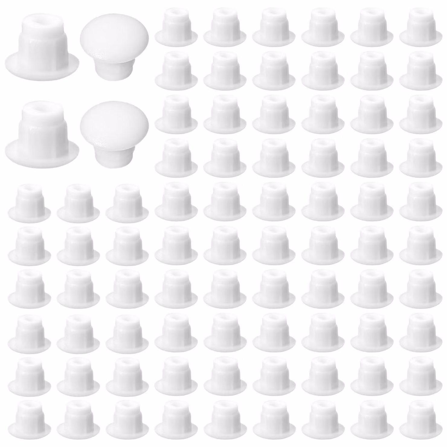 500 tappi di copertura per fori, 5 mm, in plastica, colore bianco