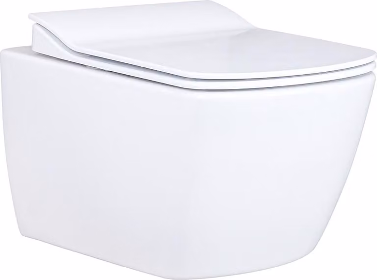 Creavit Design RimOff WC sospeso con bocchetta Taharet in acciaio inox (bidet) Bianco