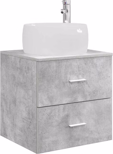 Mobile Lavabo | Armadio Lavabo da Parete Grigio Cemento 49,5 x 44,5 x 66 cm