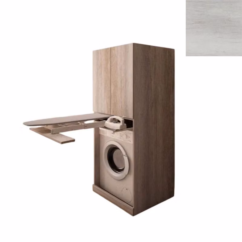 Mobile Lavanderia a Colonna Giordanoshop con Asse da Stiro e Ante Superiori, L/P/H: 70 x 70 x 174 cm, Bianco o Marrone – 2