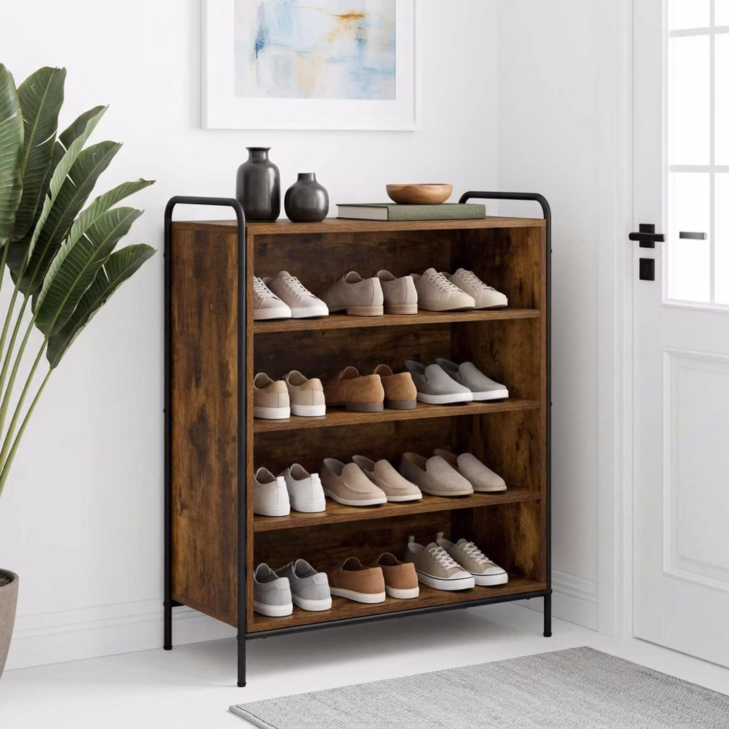 vidaXL Mobile per scarpe 76 x 36,5 x 93 cm Legno ingegnerizzato